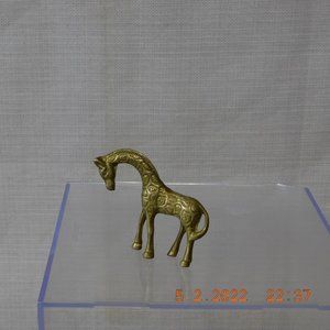 Vintage 1970 Standing Solid Brass Giraffe 3 1/2 H x 4" L x 1" W